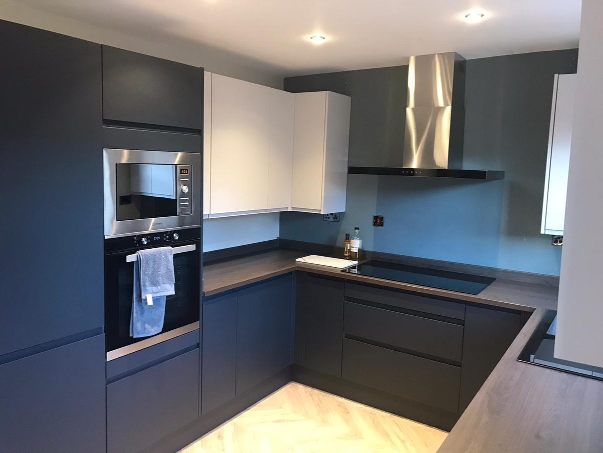 Handleless modern kitchens with clean lines.